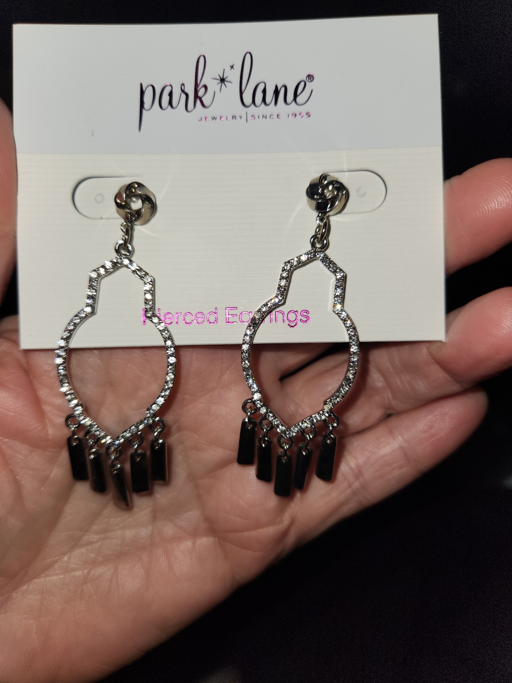 Park Lane Silver Crystal Dangle Earrings - Silver